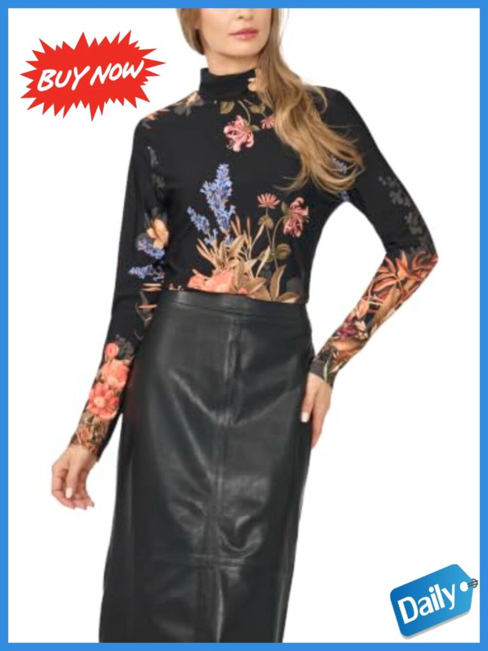 Ted Baker Lola Mock Neck Knit Top Long Sleeve Fitted Work Blouse